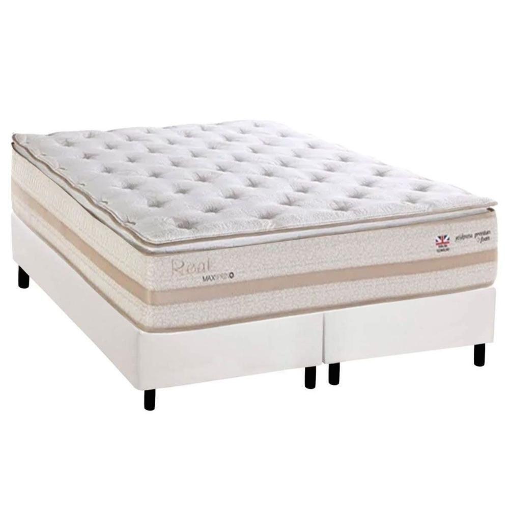 Conjunto Box King: Colchão Molas Herval Maxspring Real + Base Crc Corano White (193x203) - 1
