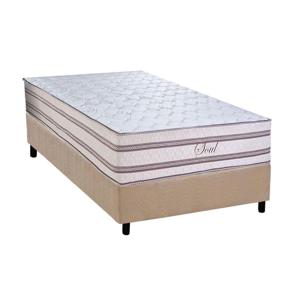 Conjunto Box Solteiro: Colchão Molas Paropas Ensacadas Soul + Base Crc Suede Clean (88x188) - 1