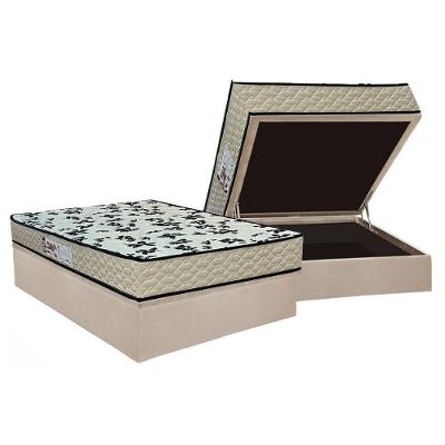Cama Box Baú Casal: Colchão Anatômico Paropas D33 Pasquale Wave Clean + Base Crc Suede Clean (138x188)