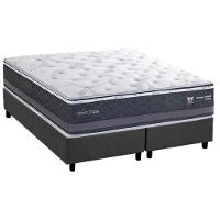 Conjunto Box Queen: Colchão Molas Herval Maxspring C1783 + Base Crc Suede Gray (158x198) - 1