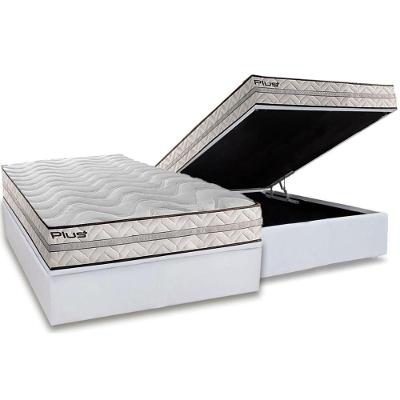 Cama Box Baú Casal: Colchão Anatômico Paropas D33 Pasquale Plus + Base Crc Linhão White (138x188)