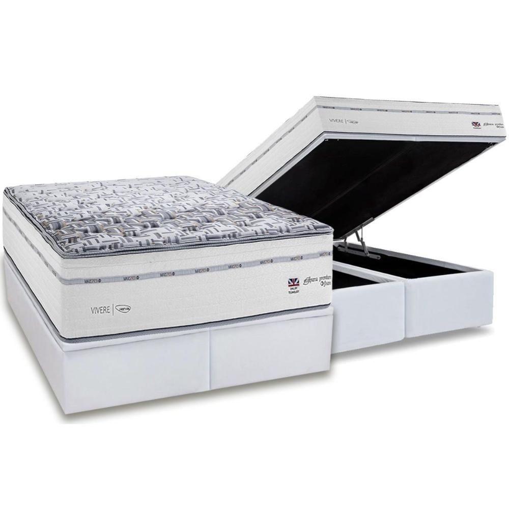 Conjunto Box Baú King: Colchão Molas Herval Ensacadas Maxspring C1723 + Base Crc Linhão White (193x203) - 1