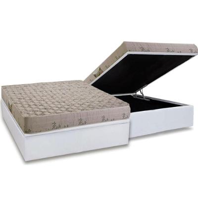 Conjunto Box Baú Casal: Colchão Espuma Herval D33 Cannes + Base Crc Linhão White (138x188)