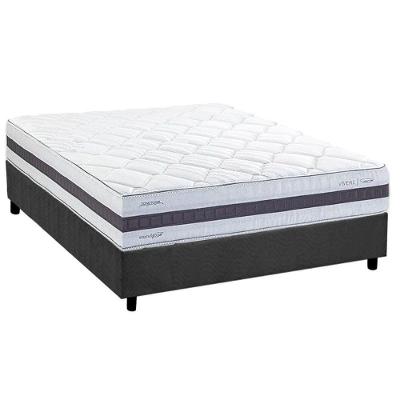 Conjunto Box Casal: Colchão Molas Herval Ensacadas Maxspring C1742 + Base Crc Suede Gray (138x188)