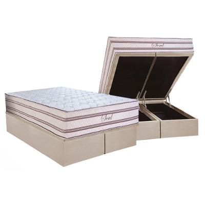 Conjunto Box Baú Queen: Colchão Molas Paropas Ensacadas Soul + Base Crc Suede Clean (158x198)
