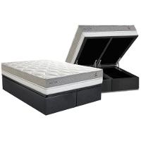 Conjunto Box Baú King: Colchão Molas Herval Maxspring C1672 + Base Crc Suede Gray (193x203) - 1