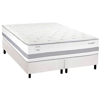 Conjunto Box King: Colchão Molas Herval Ensacadas C1741 + Base Crc Corano White (193x203)