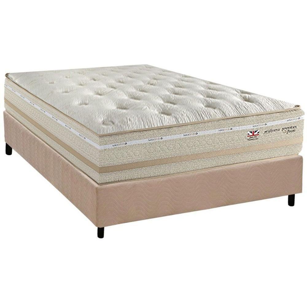 Conjunto Box Casal: Colchão Molas Herval Maxspring C1626 + Base Crc Suede Clean (138x188) - 1