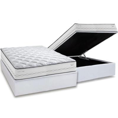 Conjunto Box Baú Casal: Colchão Molas Herval Ensacadas C1721 + Base Crc Linhão White (138x188)
