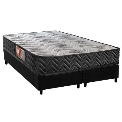Conjunto Box Queen: Colchão Espuma Paropas D23 Pasquale Black + Base Crc Suede Black (158x198)