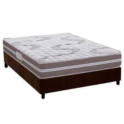 Conjunto Box Casal: Colchão Espuma Herval D33 Long Live + Base Crc Suede Brown (138x188)