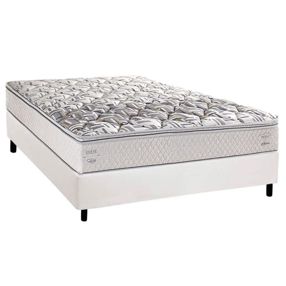 Conjunto Box Casal: Colchão Espuma Herval Ag65 Santorini C1604 + Base Crc Corano White (138x188) - 1