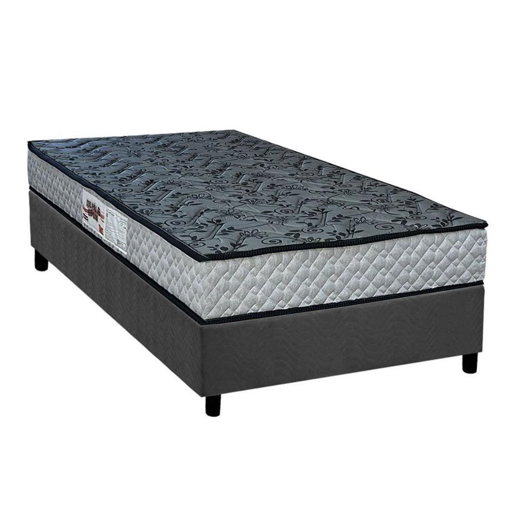Conjunto Box Solteiro: Colchão Espuma Paropas D23 Ag65 Royalle Rustico + Base Crc Suede Gray (88x188) - 1