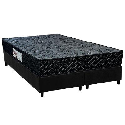 Conjunto Box Queen: Colchão Espuma Paropas Ag65 Prime Gold Black + Base Crc Suede Black (158x198)
