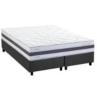 Cama Box King: Colchão Molas Masterpocket Ensacadas Herval Maxspring C1742 + Base Crc Suede Gray (193x203) - 1