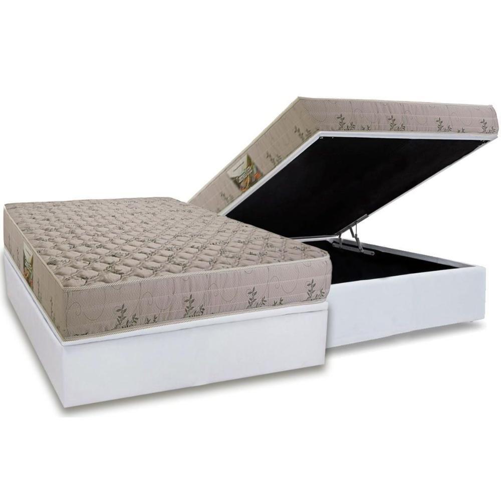 Conjunto Box Baú Casal: Colchão Espuma Herval D33 Cannes + Base Crc Linhão White (138x188) - 1