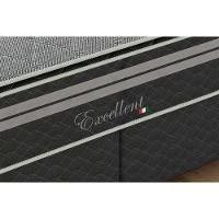 Cama Box Baú Queen: Colchão Molas Ensacadas Paropas Excellent Grafite + Base Crc Suede Black (158x198) - 2
