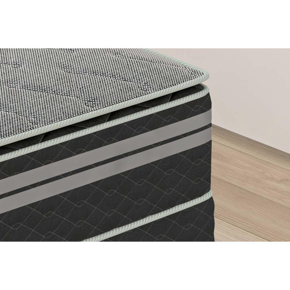 Cama Box Baú Casal: Colchão Molas Ensacadas Paropas Excellent Grafite + Base Crc Suede Black (138x188) - 5