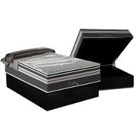 Cama Box Baú Casal: Colchão Molas Ensacadas Paropas Excellent Grafite + Base Crc Suede Black (138x188) - 1