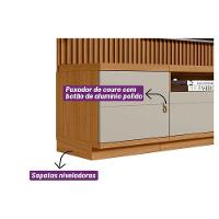 Estante P- Sala Até 75 Pol Ouro Preto Ripado C- 2gav. 2ptas. 4prat. E Leds 224x198cm Nature-off White - Linea Brasil - 2