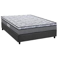 Cama Box Casal: Colchão Ortopédico Herval D60 - Ag65 Perpetual + Base Crc Suede Gray (138x188) - 1