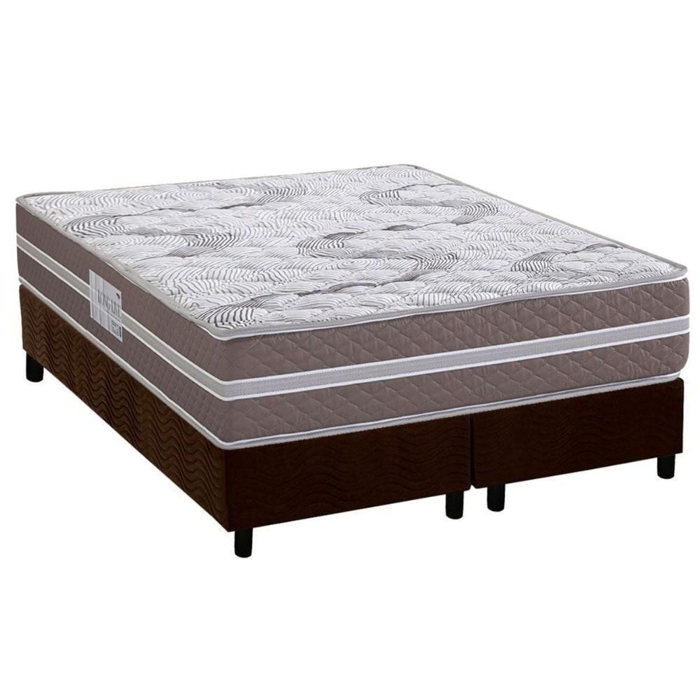 Cama Box Queen: Colchão Espuma D33 Herval Long Live + Base Crc Suede Brown (158x198) - 1