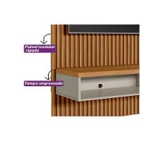 Estante P- Sala Até 60 Pol Modular 1.4 Ripado C- 1 Portas 1 Prat. 141x250cm Nature-off White - Linea Brasil - 7