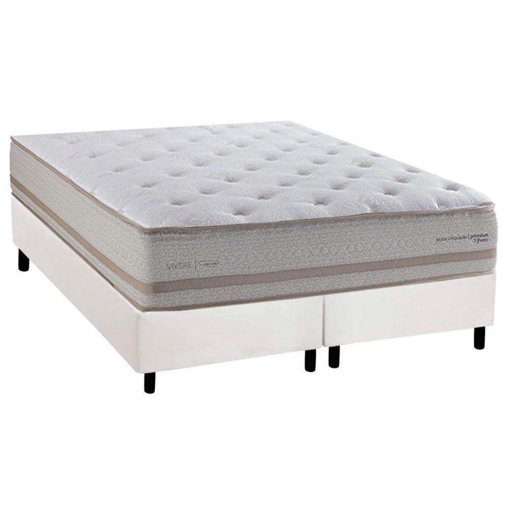 Cama Box King: Colchão Molas Masterpocket Ensacadas Herval C1740 + Base Crc Corano White (193x203) - 1