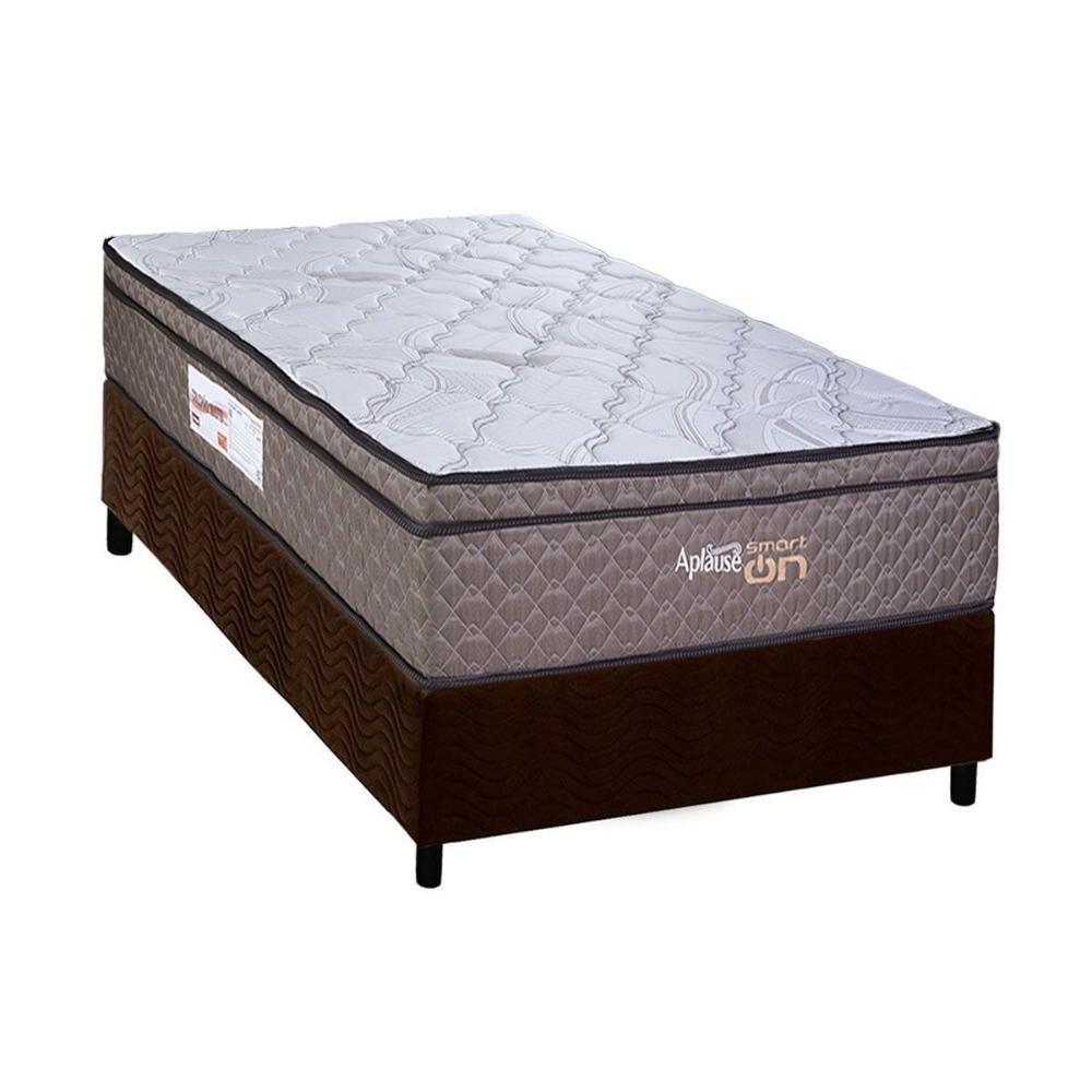 Cama Box Solteiro: Colchão C- Vibro Massagem Paropas Vibro Aplause Smart Brown + Base Crc Suede Brown (88x188) - 1