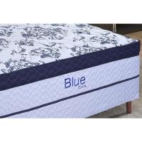 Cama Box Baú Casal: Colchão Molas Masterpocket Ensacadas Paropas Blue + Base Crc Linhão White (138x188)