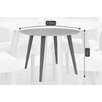 Conjunto: Mesa De Cozinha Dani C- Tampo Madeirado C- Vidro 110cm E 4 Cadeiras Clarice Madeirado- Linho Bege - Cimol - 6