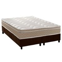 Cama Box Queen: Colchão Espuma D33 Paropas Conforto Ultra Firme + Base Crc Suede Brown (158x198) - 1