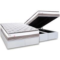 Cama Box Baú Queen: Colchão Molas Masterpocket Ensacadas Herval Royale + Base Crc Linhão White (158x198) - 1