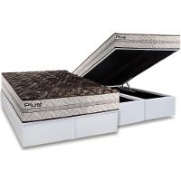 Cama Box Baú Queen: Colchão Espuma D33 Paropas Pasquale Plus + Base Crc Linhão White (158x198) - 1