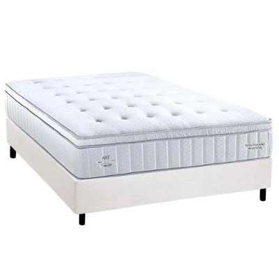 Cama Box Casal: Colchão Molas Masterpocket Ensacadas Herval C1781 + Base Crc Corano White (138x188)