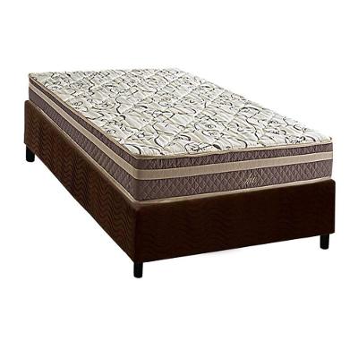 Cama Box Solteiro: Colchão Molas Bonnel Herval Assis + Base Crc Suede Brown (88x188)