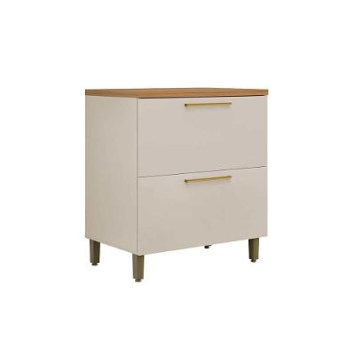 Balcão De Cozinha Modulado Atena C- 1 Porta Basculante E 1 Gavetão 80cm Jequitiba-off White Fosco - Linea Brasil