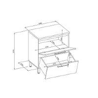 Balcão De Cozinha Modulado Atena C- 1 Porta Basculante E 1 Gavetão 80cm Jequitiba-off White Fosco - Linea Brasil