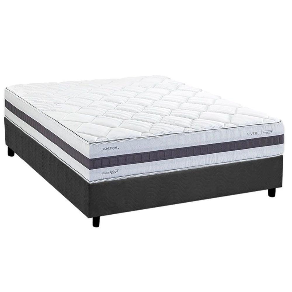 Cama Box Casal: Colchão Molas Masterpocket Ensacadas Herval Maxspring C1742 + Base Crc Suede Gray (138x188) - 1