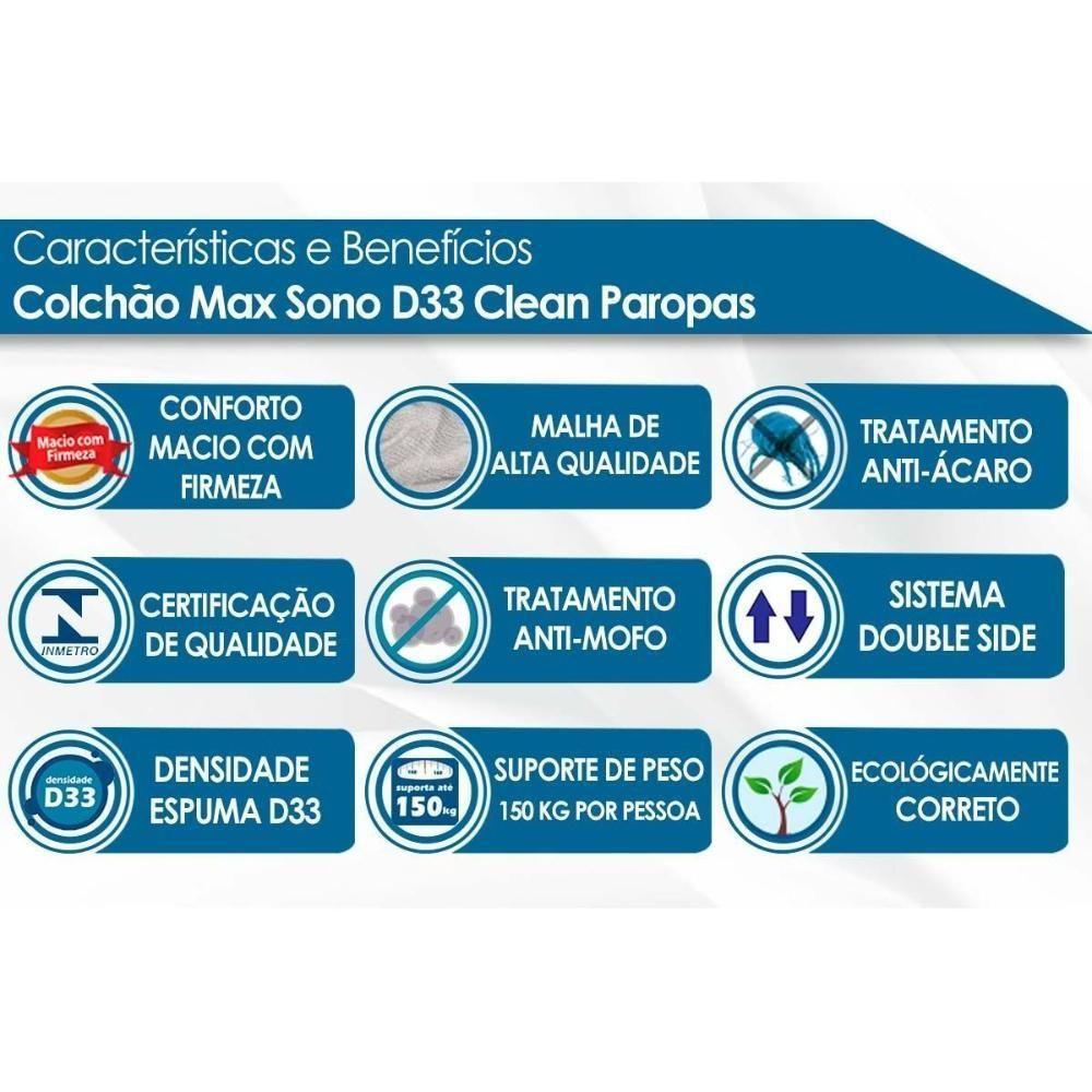 Cama Box Baú Casal: Colchão Espuma D33 Paropas Ag65 Max Sono + Base Crc Suede Gray (138x188) - 2