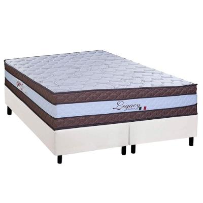 Cama Box King: Colchão Molas Masterpocket Ensacadas Paropas Legacy White + Base Crc Corano White (193x203)