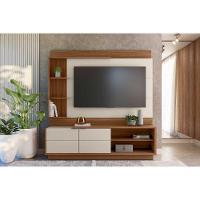 Estante P- Sala Até 60 Pol Atlanta C- 2potas 4prateleiras E Pés 180x191cm Jatoba-off White - Linea Brasil - 1