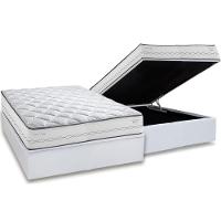 Cama Box Baú Casal: Colchão Molas Masterpocket Ensacadas Herval C1721 + Base Crc Linhão White (138x188) - 1