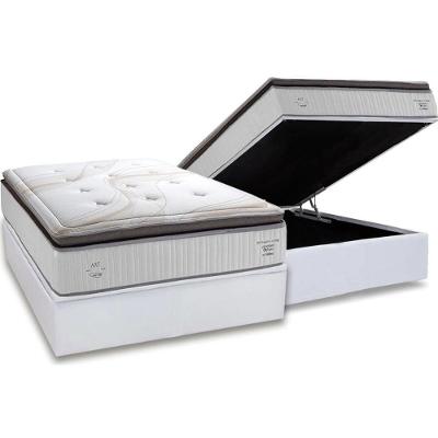 Cama Box Baú Casal: Colchão Molas Masterpocket Ensacadas Herval C1725 + Base Crc Linhão White (138x188)