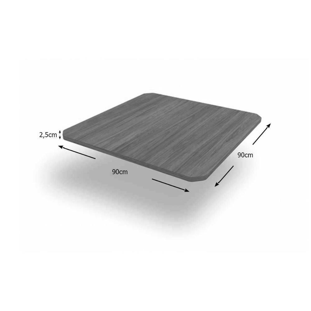 Conjunto: Mesa De Cozinha Iguaçu C- Tampo De Madeira 90cm + 4 Cadeiras Amsterdã Cromada - Corano Preto - Kappesberg - 4