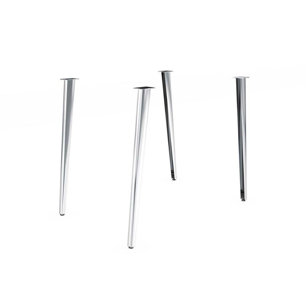 Conjunto: Mesa De Cozinha Iguaçu C- Tampo De Madeira 90cm + 4 Cadeiras Amsterdã Cromada - Corano Preto - Kappesberg - 7