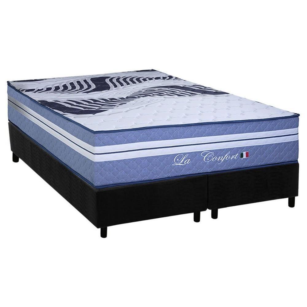 Cama Box King: Colchão Molas Masterpocket Ensacadas Paropas La Confort + Base Crc Suede Black (193x203) - 1