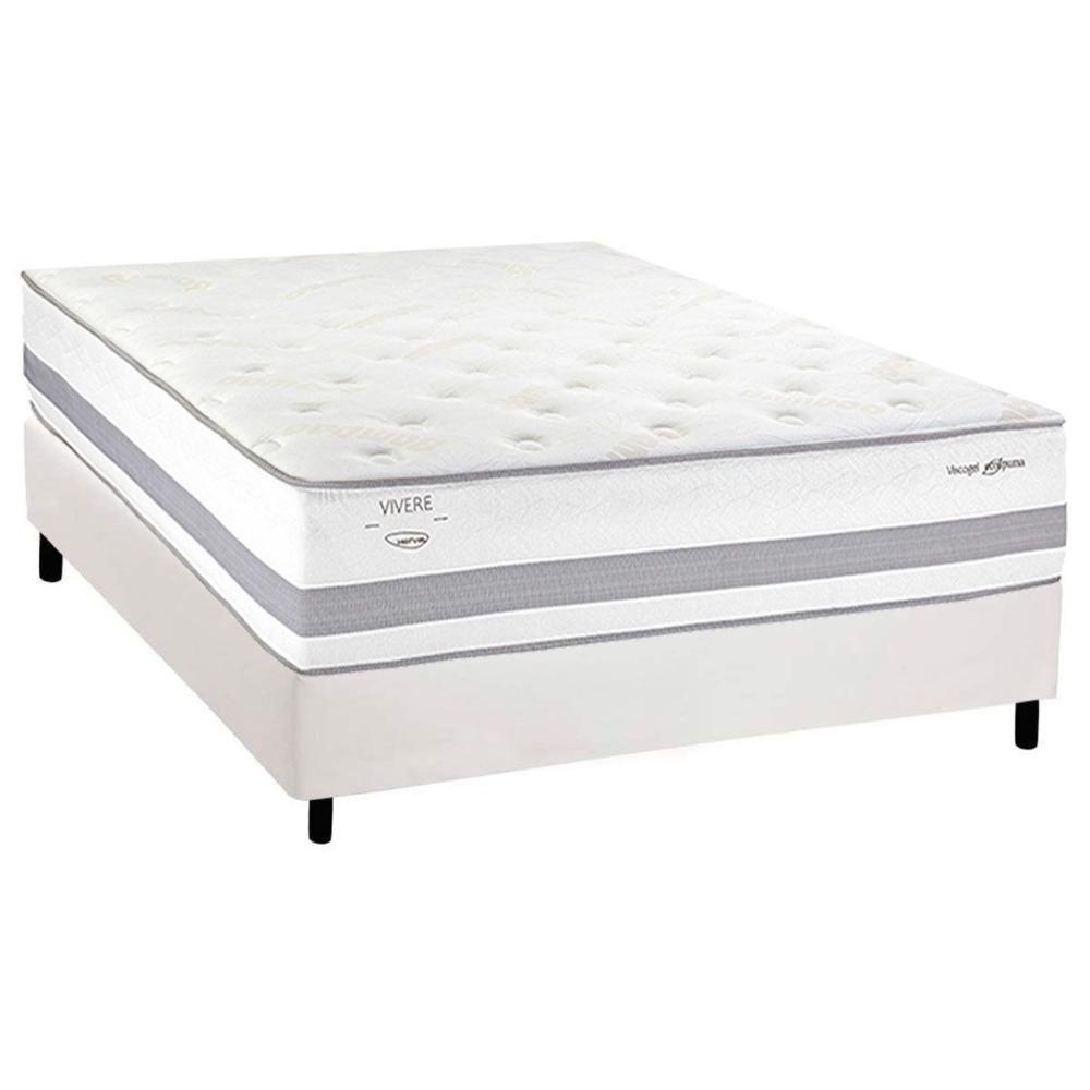 Cama Box Casal: Colchão Molas Masterpocket Ensacadas Herval C1741 + Base Crc Corano White (138x188) - 1