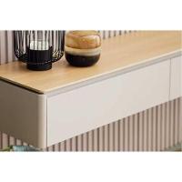 Estante P- Sala Até 100 Pol Modular 3.0 Ripado C- 2 Portas 1 Prat. 297x250cm Nature-off White - Linea Brasil - 6