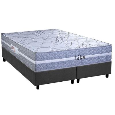 Cama Box Queen: Colchão Molas Masterpocket Ensacadas Paropas Like + Base Crc Suede Gray (158x198)